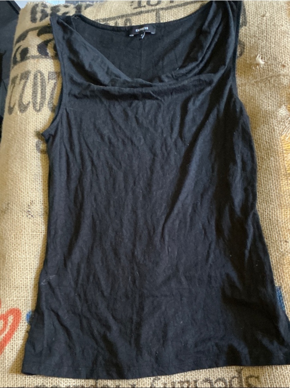 Express Sheer Black Scoop Neck Tank Size M